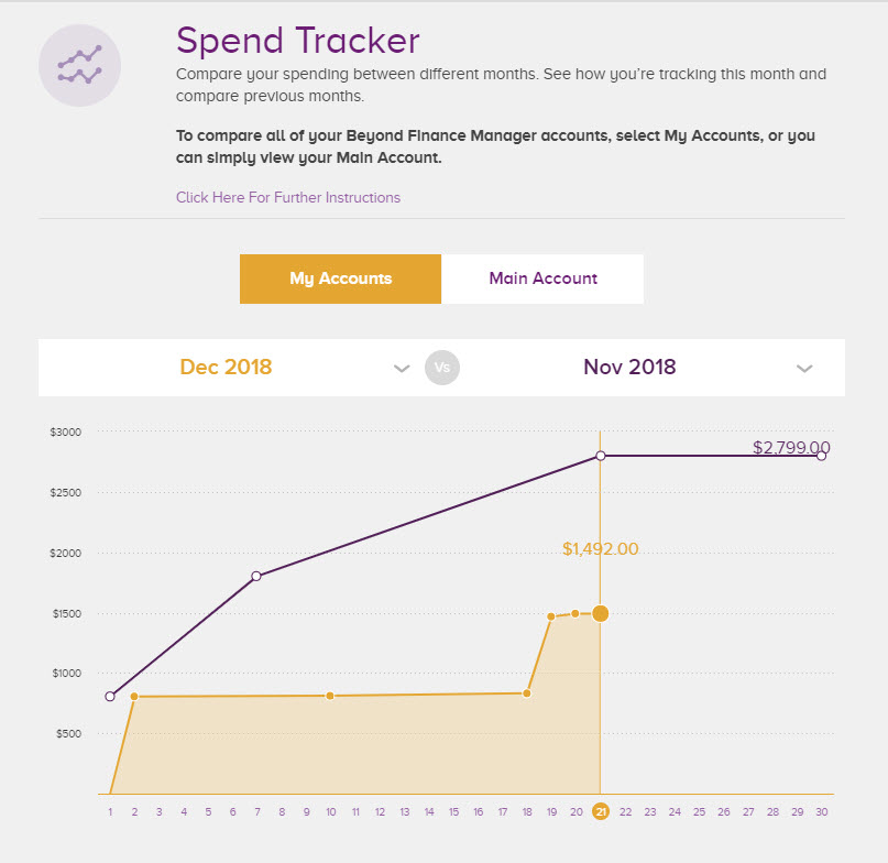 Spend Tracker interface